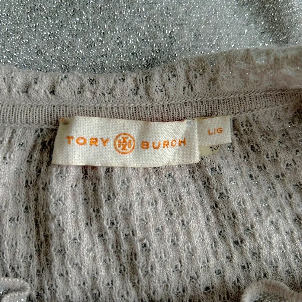 Tory Burch - Isabelle Silver Metallic Cocktail Dress Size L